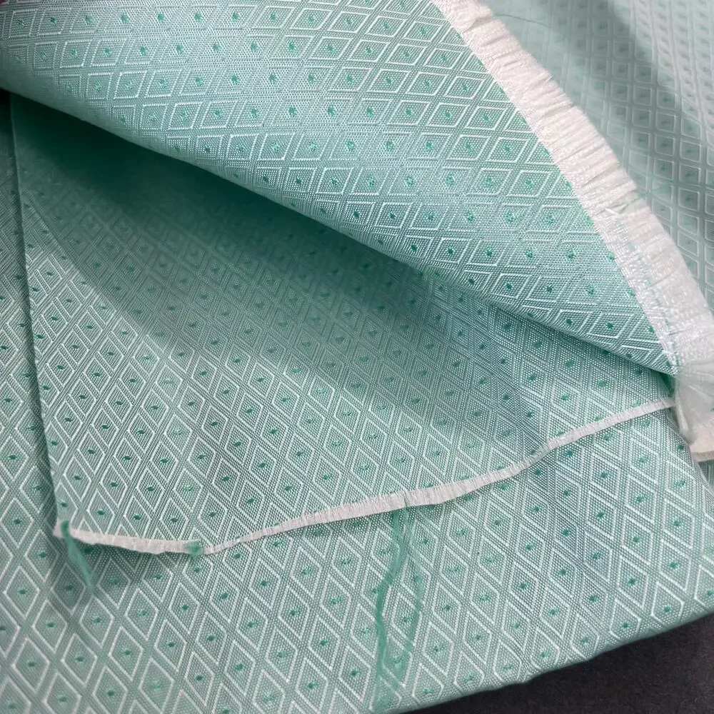 Green Small Geometric Pattern Acetate Rayon Fabric 44
